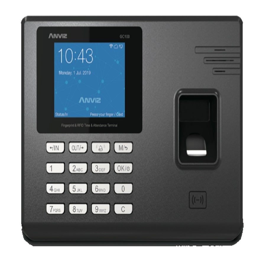 Control de Asistencia ANVIZ GC100 - Huella, RFID, PIN, WiFi, 1000 Usuarios
