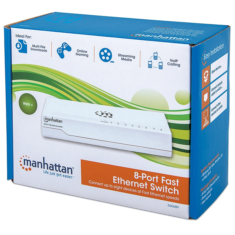 Switch Manhattan 560689 8 Puertos 10/100 Mbps - Escritorio Blanco Imagen secundaria del producto