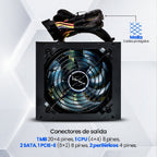 Fuente de Poder START THE GAME PSU-200 600W - Iluminada, 2 SATA, Protección