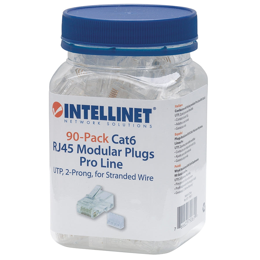 Plug RJ45 Intellinet Cat 6 UTP Multifilar - Pack 90 Piezas Profesional Imagen principal del producto
