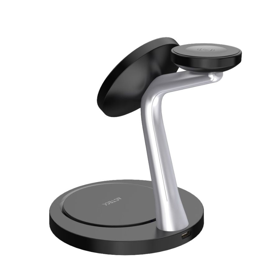 Cargador inalámbrico Acteck Energon S-Mate CI740 - 15W, Qi, 3 dispositivos Imagen secundaria del producto