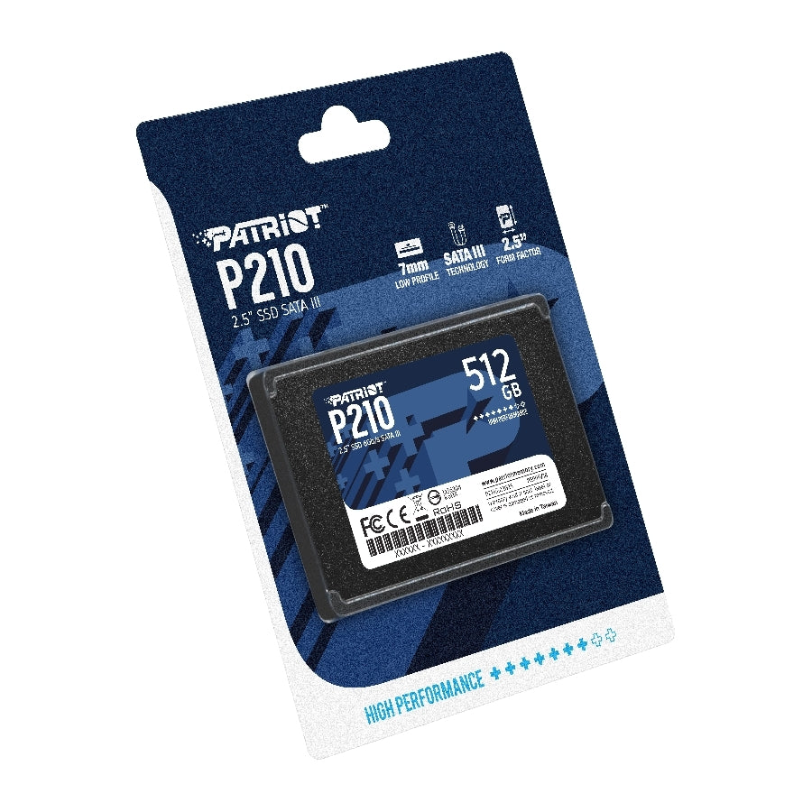 SSD Patriot P210 512GB 2.5" SATA - Lectura 520MB/s, Escritura 430MB/s