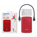 Disco Duro Externo ADATA HV300 1TB USB 3.2 - Portátil, Rojo