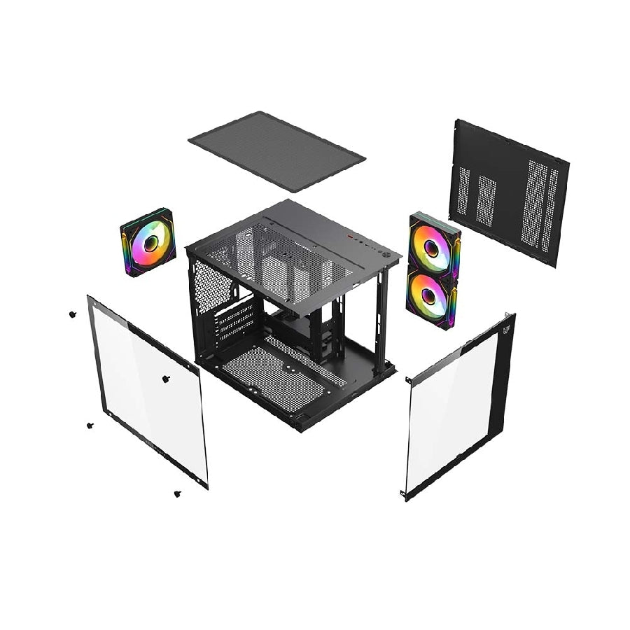 Gabinete Gamer Balam Rush Tank Glow Plus - Mini Torre ARGB, Cristal Templado