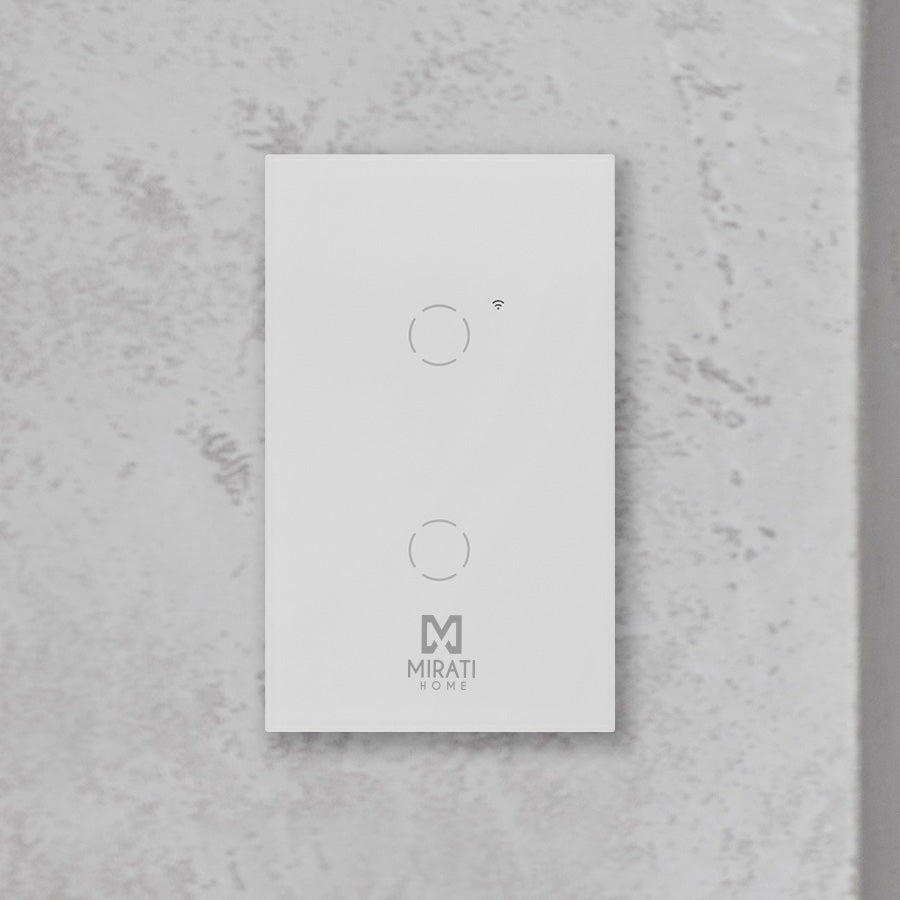 Apagador Inteligente Mirati M2SI2 2 Touch WiFi - Compatible Alexa y Google Assistant