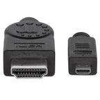 Cable HDMI Manhattan 324427 - Micro HDMI 2m Alta Velocidad Ethernet