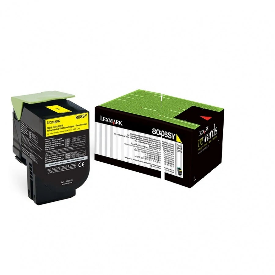 Tóner Lexmark 80C8SY0 Amarillo - 2,000 Páginas para CX310/CX410/CX510 Imagen principal del producto