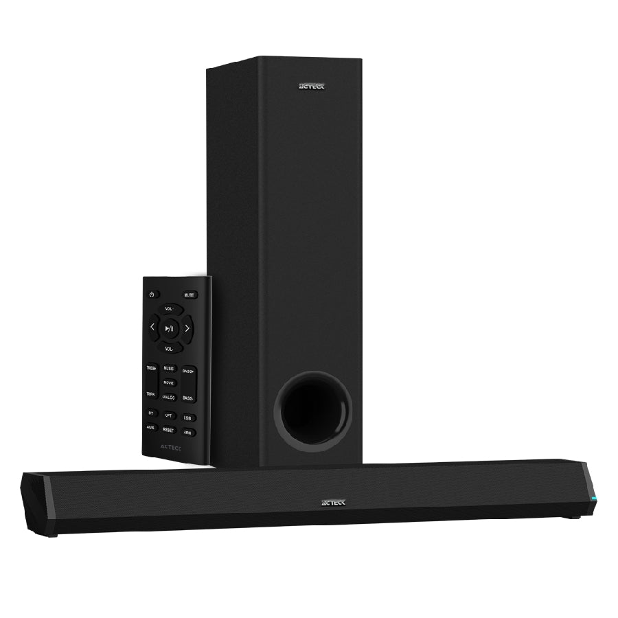 Barra de Sonido Acteck Dynamic Trim AC-935913 - 70W, Subwoofer, Bluetooth y HDMI ARC
