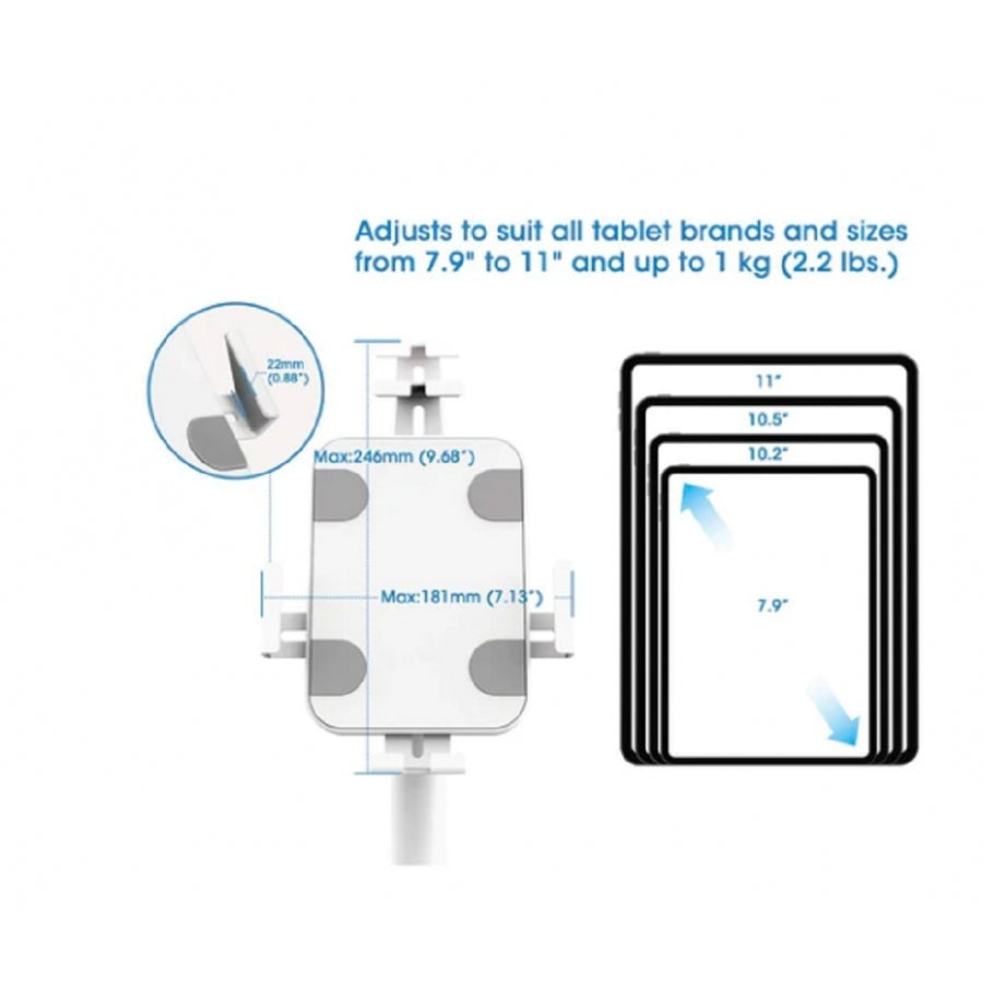 Soporte de Suelo Antirrobo Manhattan 406345 para Tablet e iPad - Altura Regulable 360°