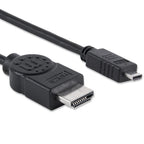 Cable HDMI Manhattan 324427 - Micro HDMI 2m Alta Velocidad Ethernet