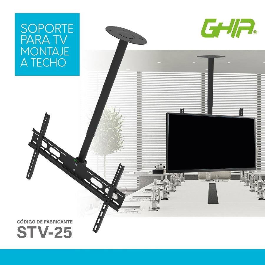 Soporte GHIA STV-25 para TV Techo 32-70 Pulgadas - Giro 180°, hasta 45kg Imagen principal del producto