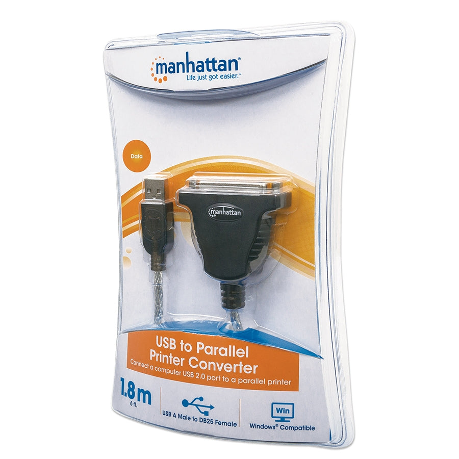 Convertidor Manhattan 336581 USB a Paralelo DB25 - 1.8m, 1.2 Mbps