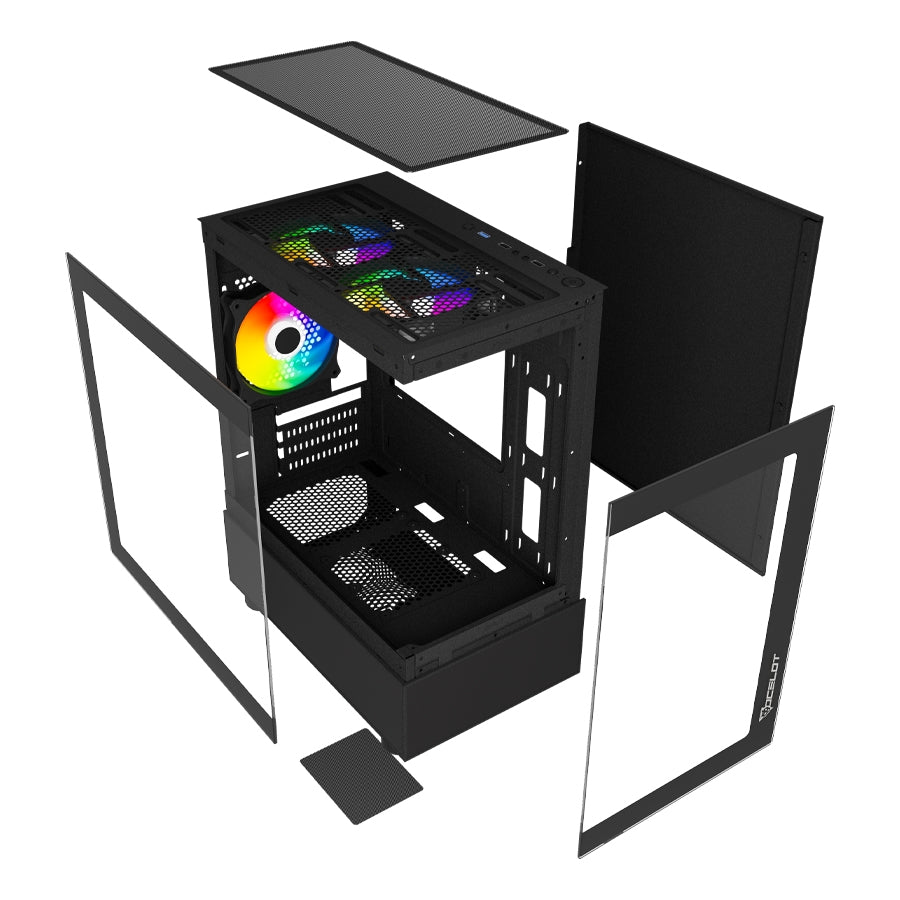 Gabinete Ocelot Gaming Glass EN6 Mini Tower - Cristal Templado, 3 Ventiladores Imagen secundaria del producto