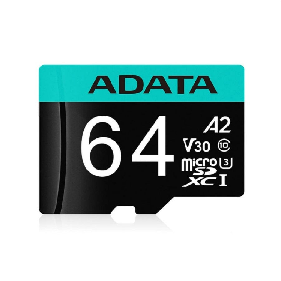 Memoria ADATA Micro SDXC 64GB - Clase 10 V30 A2 UHS-I con Adaptador
