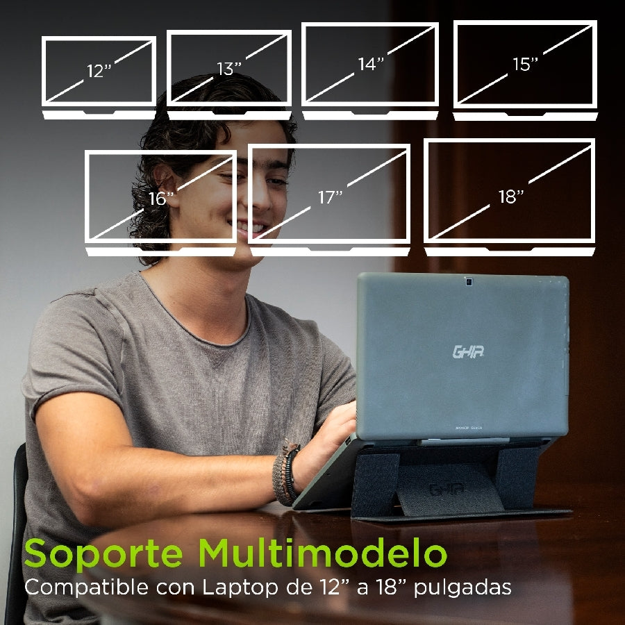 Base Ajustable Ghia GAC-225 para Laptop hasta 15.6" - Práctica y Delgada Imagen secundaria del producto