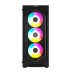 Gabinete Ocelot Gaming Polygon-E5 Mid Tower - Cristal Templado, 4 Ventiladores