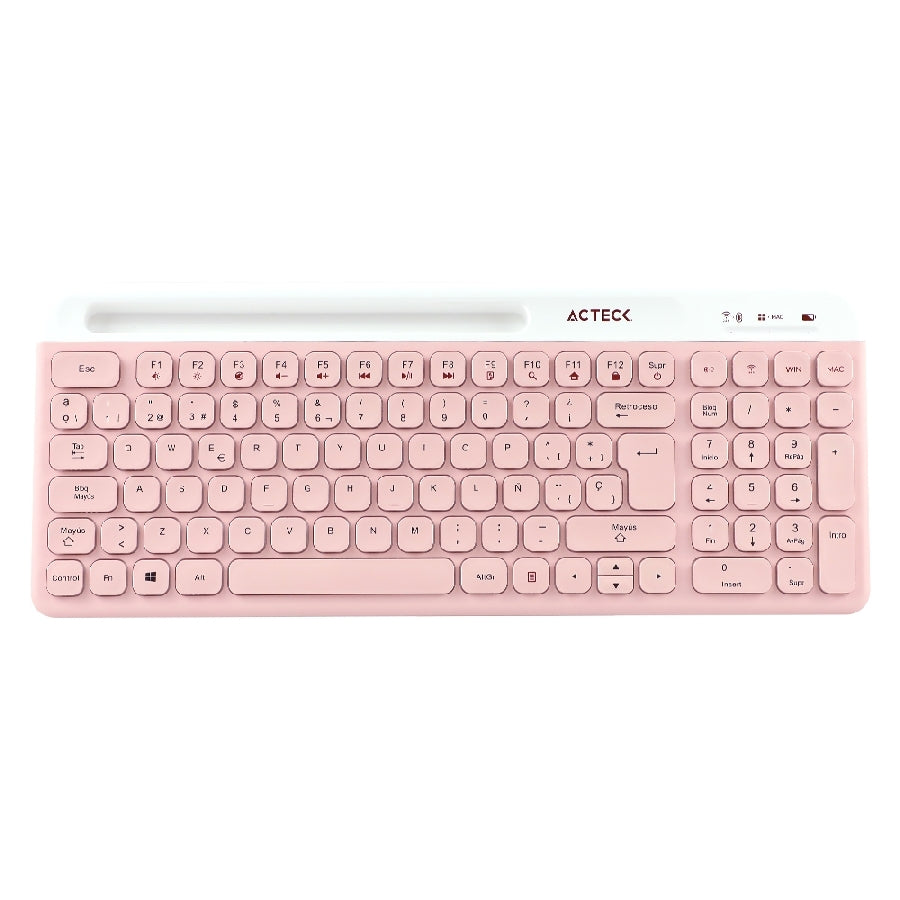 Kit Acteck Creator Virtuos Silk MK720 - Teclado y Mouse Inalámbrico Recargable Rosa