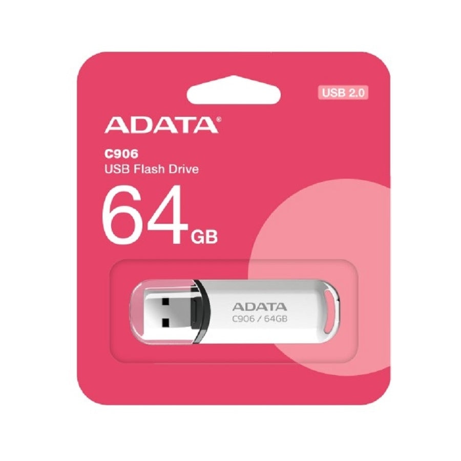 Memoria USB ADATA C906 64GB USB 2.0 - Compacta, Plug and Play, Blanco Imagen principal del producto