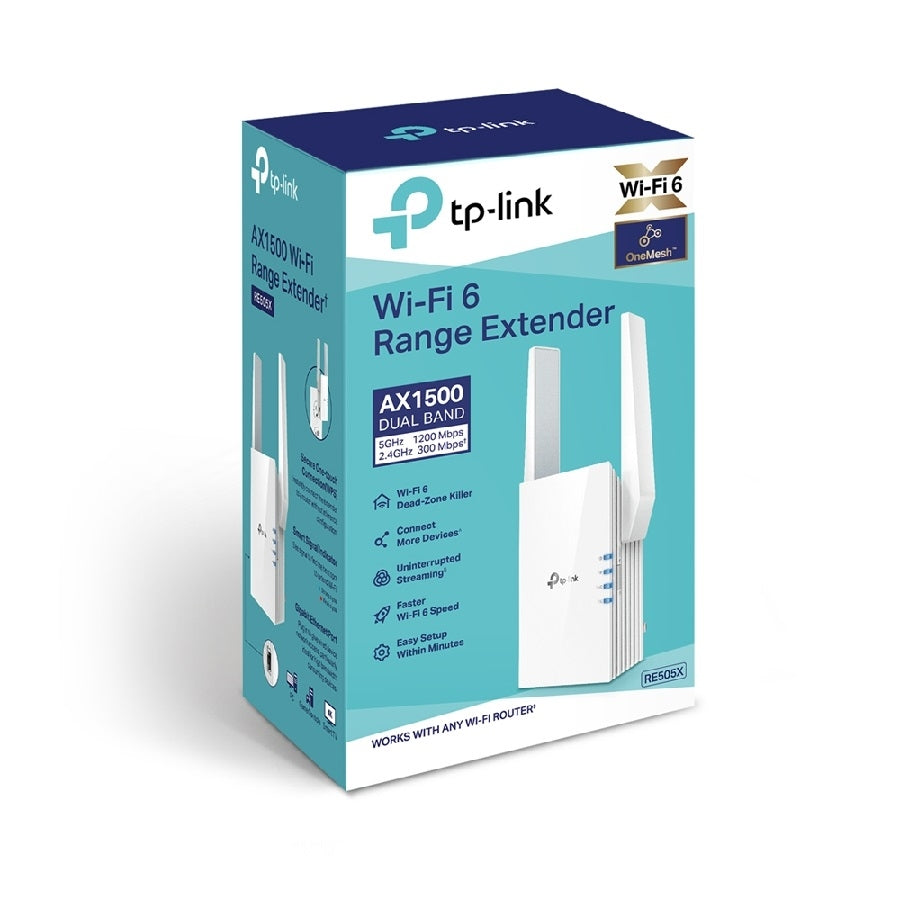 Repetidor TP-Link RE505X WiFi 6 AX1500 - Extensor de Rango Dual Band