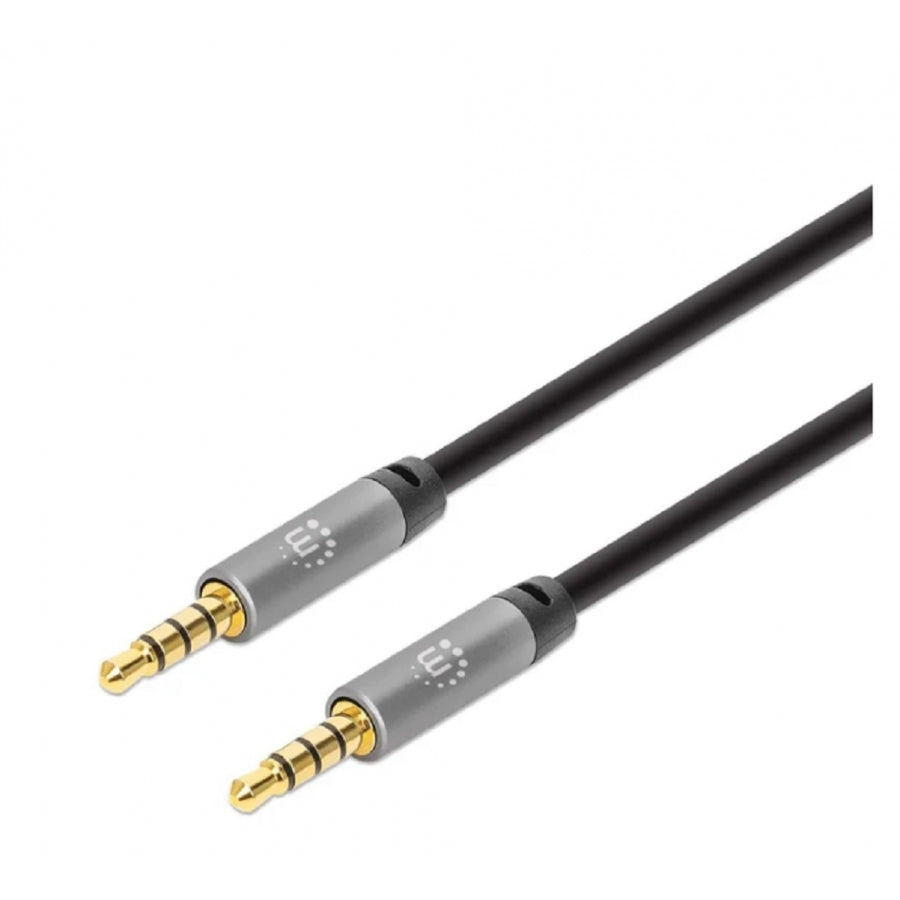 Cable de Audio Estéreo Manhattan 356015 - 5M, Conectores 3.5MM, Aluminio
