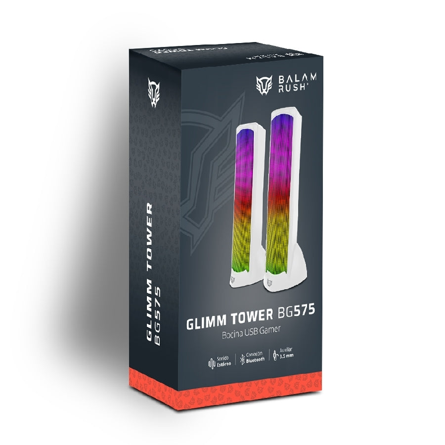 Bocina Gamer Balam Rush Glimm Tower BR-936989 - 10W USB Bluetooth LED