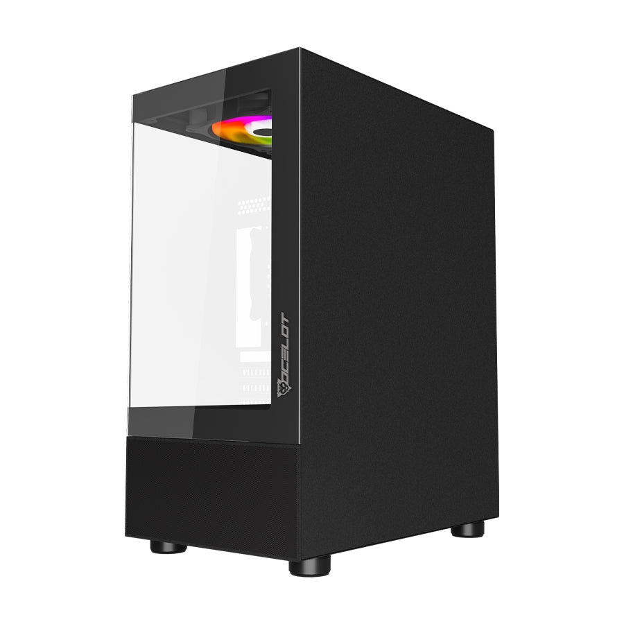 Gabinete Ocelot Gaming Glass EN6 Mini Tower - Cristal Templado, 3 Ventiladores