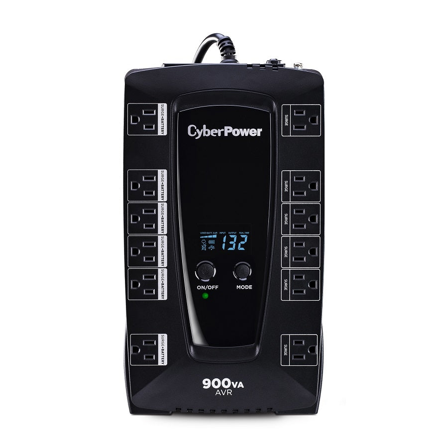 No Break CyberPower AVRG900LCD 900VA 480W - Regulador AVR y 12 Tomas