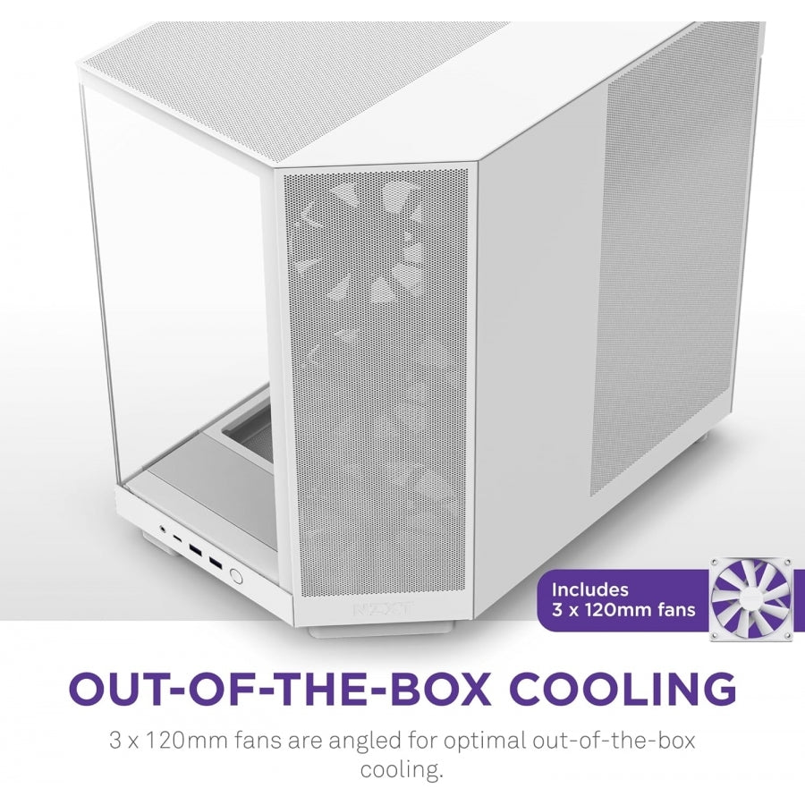 Gabinete NZXT H6 Flow - Vidrio Templado, RGB, Soporta ATX/Micro-ATX/Mini-ITX