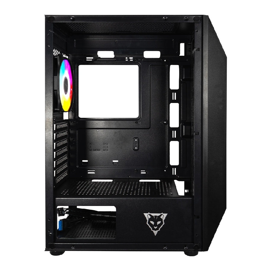Gabinete Ocelot Gaming Polygon-E5 Mid Tower - Cristal Templado, 4 Ventiladores