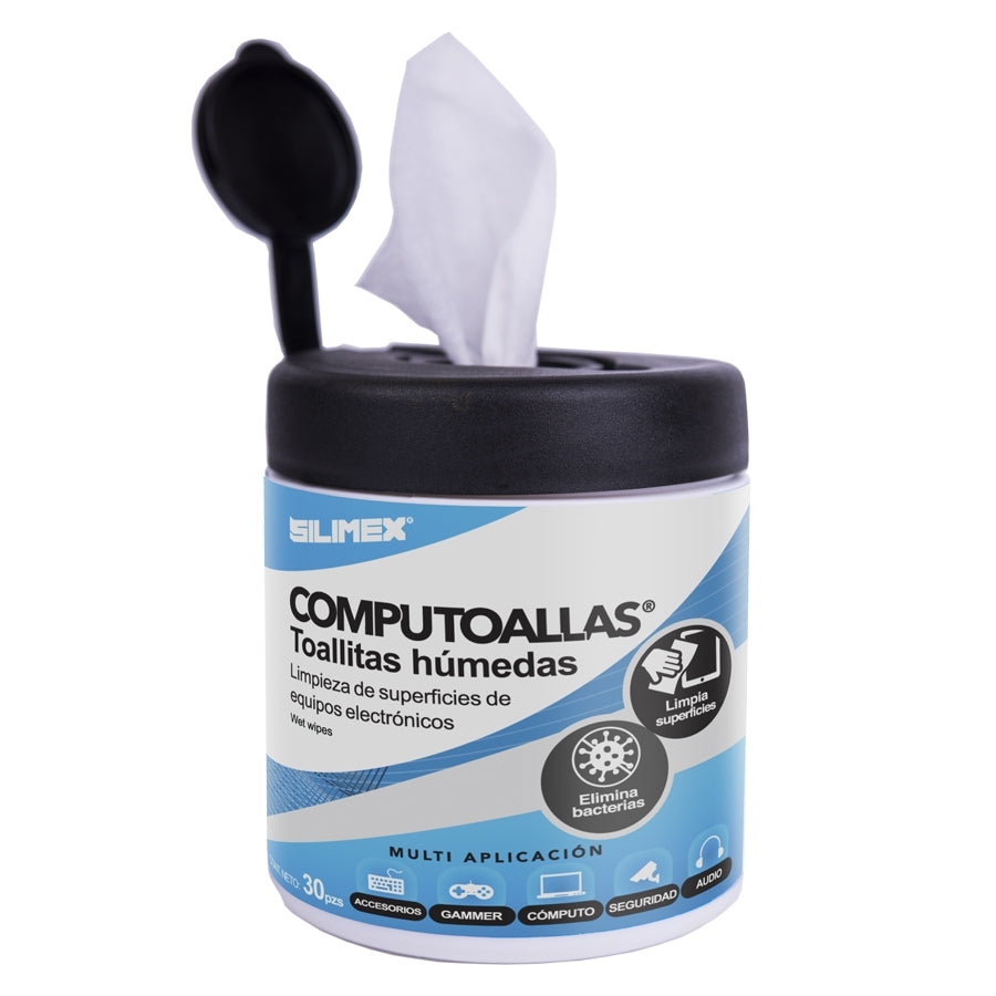 Toallas Húmedas Computoallas Silimex 30 pzas - Antibacteriales y Antiestáticas