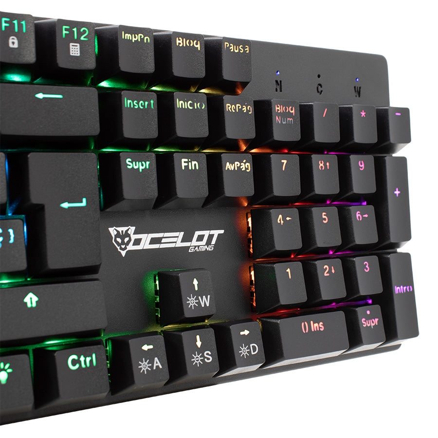 Teclado Mecánico Ocelot Gaming OK-TKL2 - Switch Rojo RGB 88 Teclas Imagen principal del producto