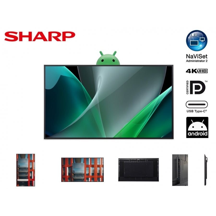 Monitor Sharp PN-ME652 65 Pulgadas 4K UHD 3840x2160 - Profesional 18/7 USB-C Imagen principal del producto
