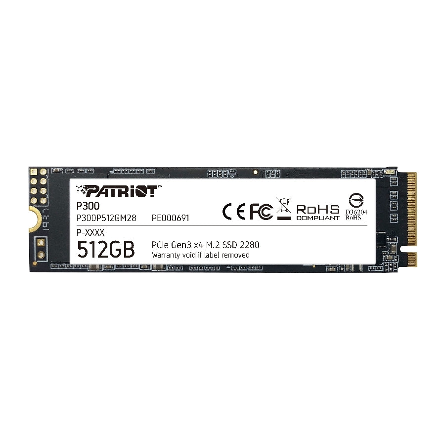 SSD Patriot P300 512GB M.2 NVMe PCIe Gen 3 - Lectura 1700MB/s