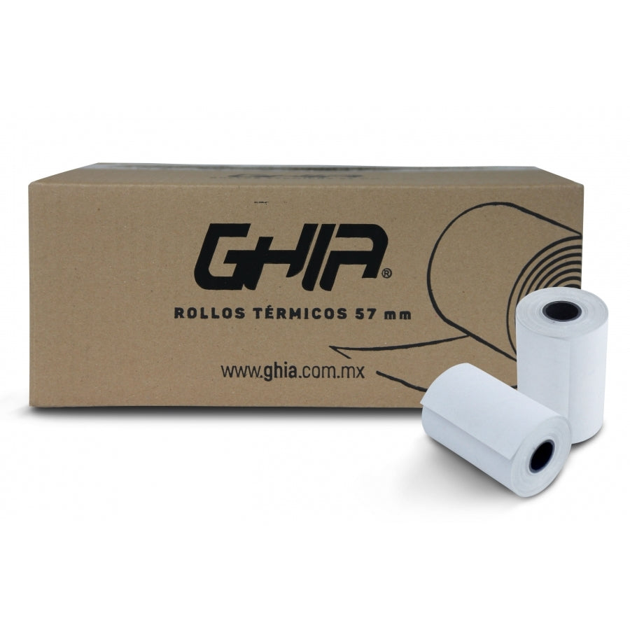 Papel Térmico GHIA CTG574N 57x40mm - Pack 50 Rollos para Impresoras 58mm Imagen principal del producto