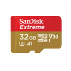 Memoria SanDisk Micro SDHC 32GB Extreme 100MB/s 4K Clase 10 V30 con Adaptador