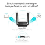 Router TP-Link Archer C64 WiFi AC1200 Dual Band MU-MIMO 4 Antenas