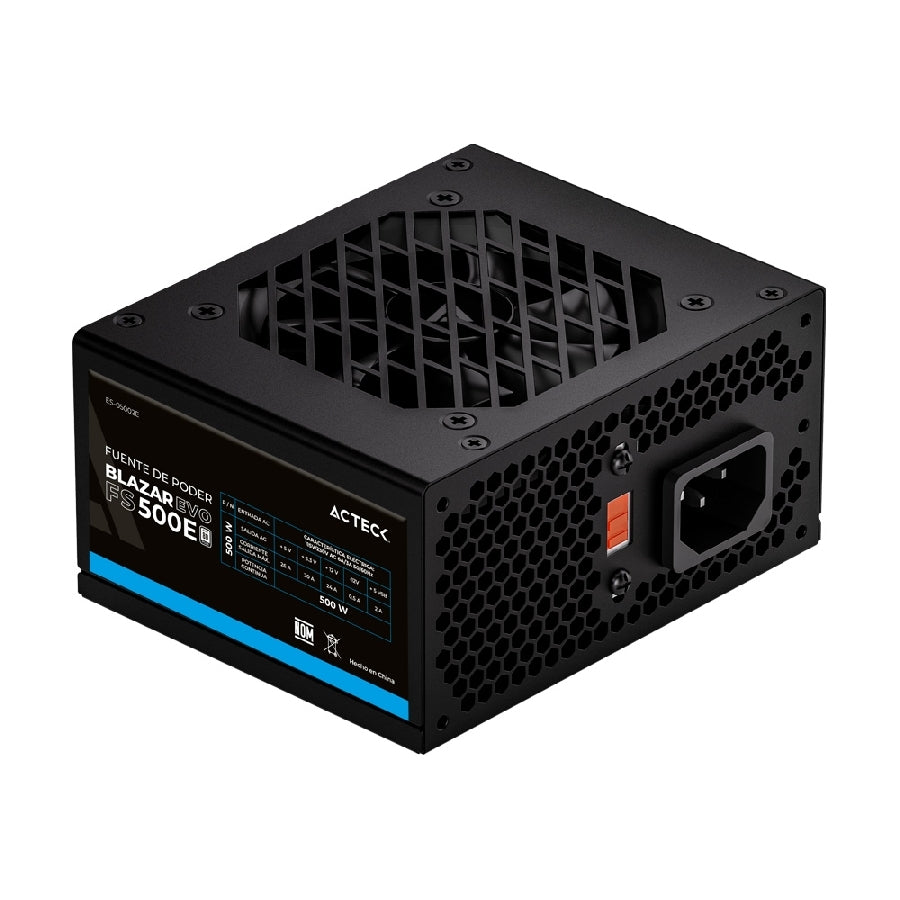 Fuente de Poder Acteck Blazar Evo 500W SFX - Ventilador 80mm, 68% Eficiencia