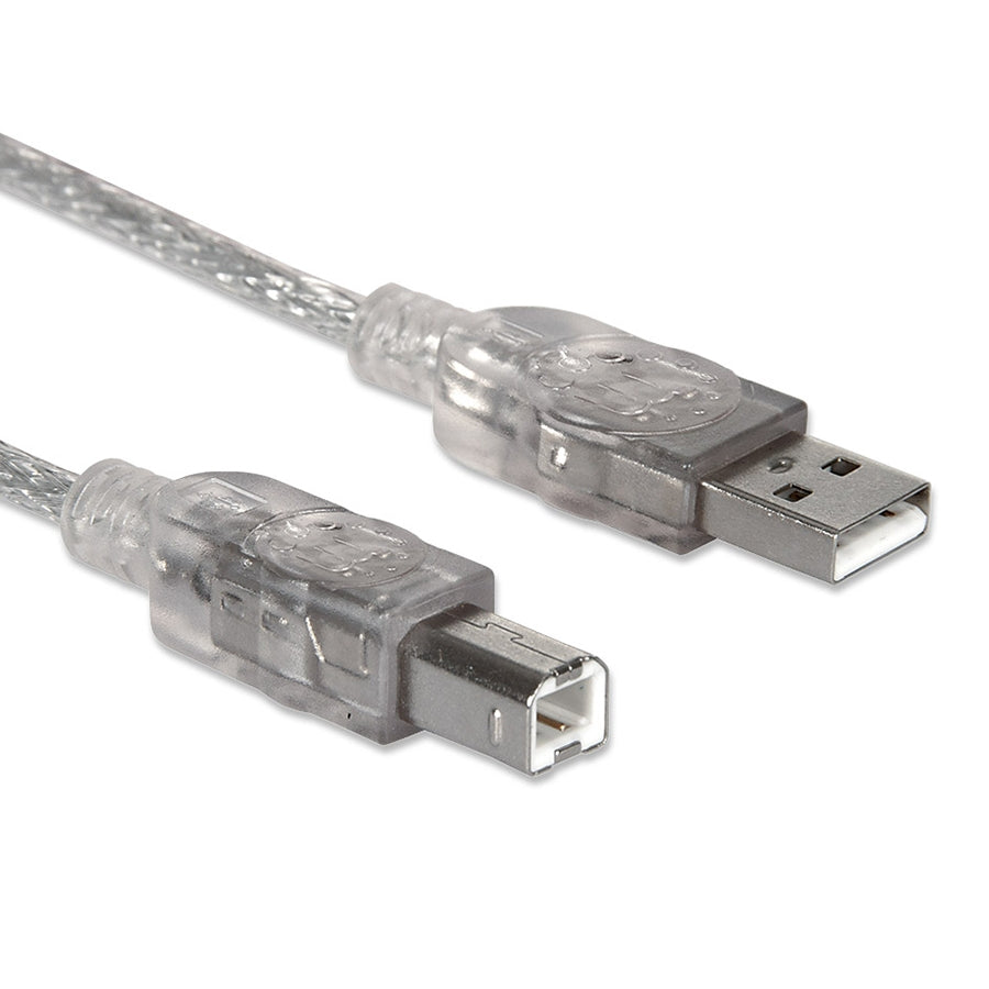 Cable USB Manhattan 340458 2.0 A-B 3.0M - Blindado, Conectores Chapados en Oro