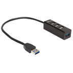 Hub USB Manhattan 163828 - 3 Puertos USB 2.0 y 1 Puerto USB 3.0