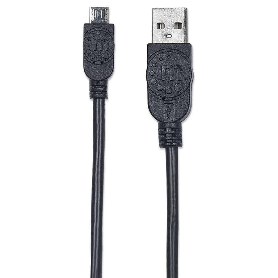 Cable USB Manhattan 325684 Micro B 3.0M - USB 2.0 Alta Velocidad Negro Imagen principal del producto
