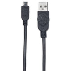 Cable USB Manhattan 325684 Micro B 3.0M - USB 2.0 Alta Velocidad Negro