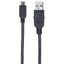 Cable USB Manhattan 325684 Micro B 3.0M - USB 2.0 Alta Velocidad Negro