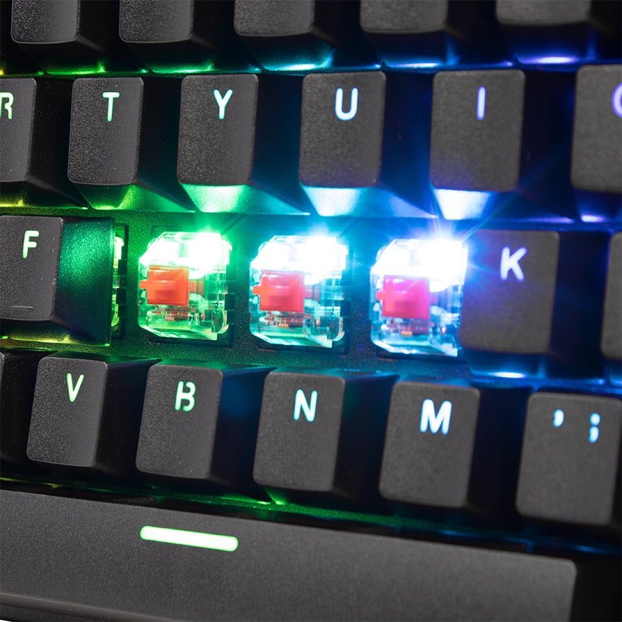 Teclado Mecánico Ocelot Gaming OK-TKL2 - Switch Rojo RGB 88 Teclas