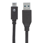 Cable USB-C Manhattan 354974 - USB 3.1 Gen 1, 2 Metros, Negro