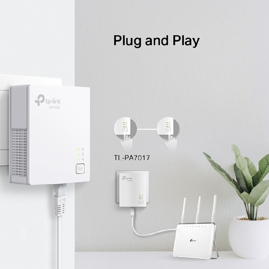 Extensor Red TP-LINK AV1000 Gigabit Powerline TL-PA7017KIT - 300 Metros