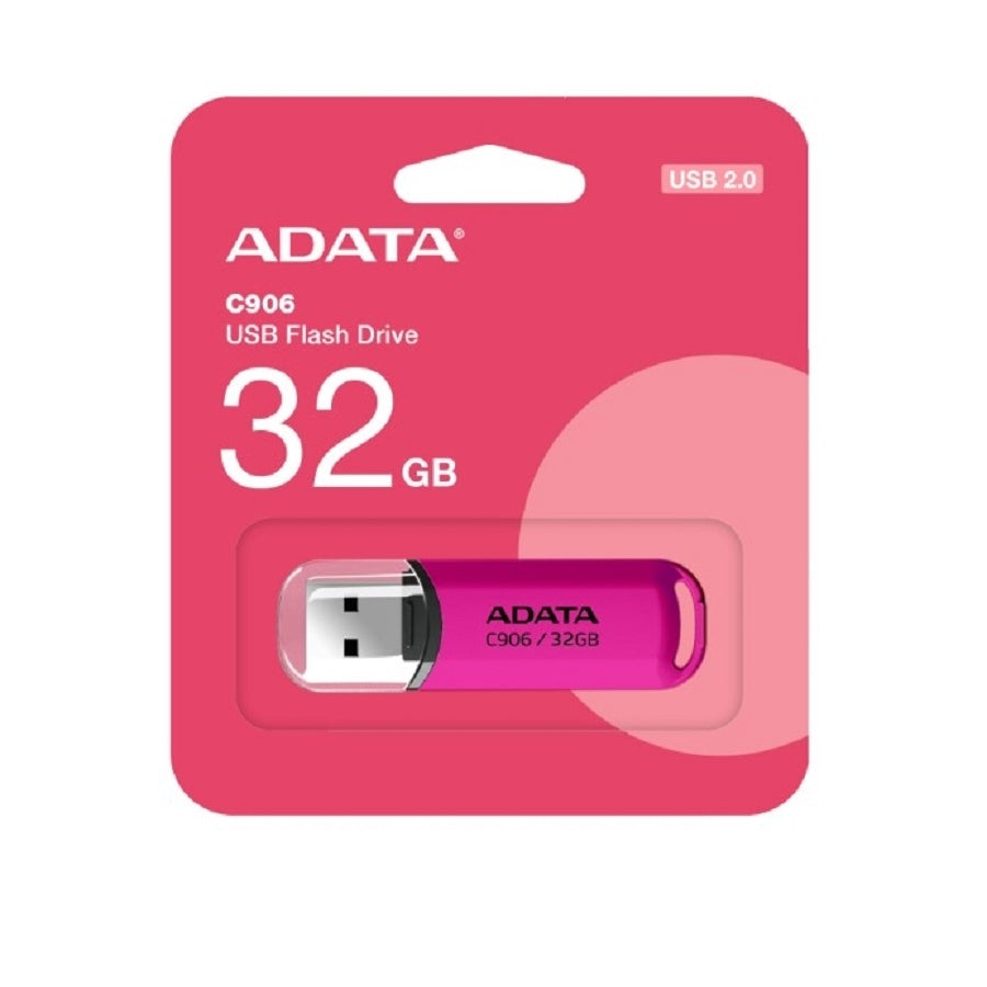 Memoria USB ADATA C906 32GB USB 2.0 - Compacta, Rosa, Plug and Play Imagen principal del producto