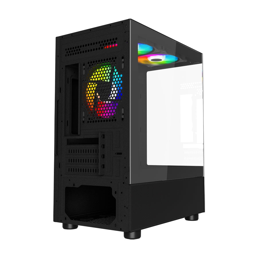 Gabinete Ocelot Gaming Glass EN6 Mini Tower - Cristal Templado, 3 Ventiladores
