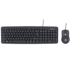 Combo Teclado y Mouse óptico USB Manhattan 178464 - Cableado, 1000 DPI