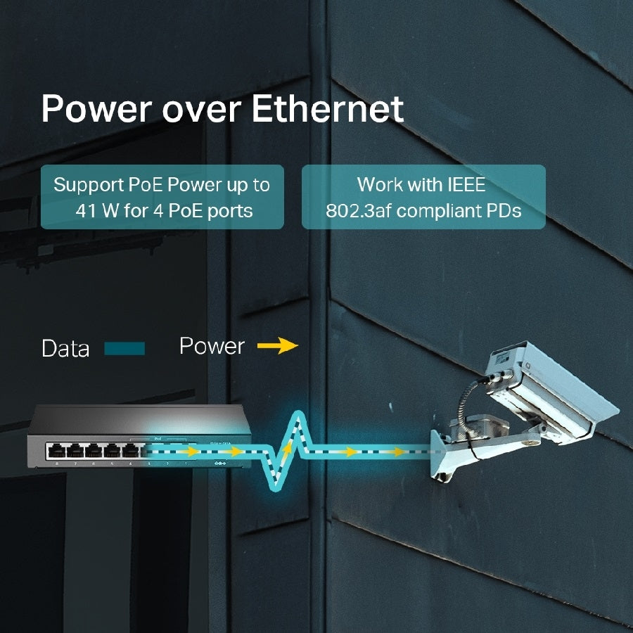 Switch TP-Link TL-SF1008LP 8 Puertos 10/100 Mbps - 4 Puertos POE para Escritorio