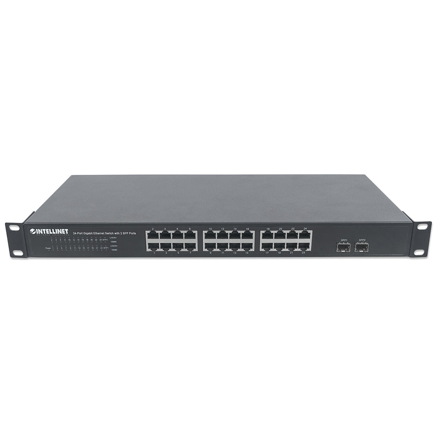 Switch Intellinet 561044 Gigabit Ethernet 24 Puertos + 2 SFP - Rack 19"
